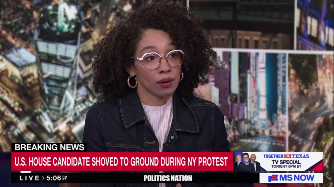 On MS NOW's 'Politics Nation' DSA NYC Congressional Candidate Chevalier Portrays Illegal Shot BY ICE As a 'Neighbor'
